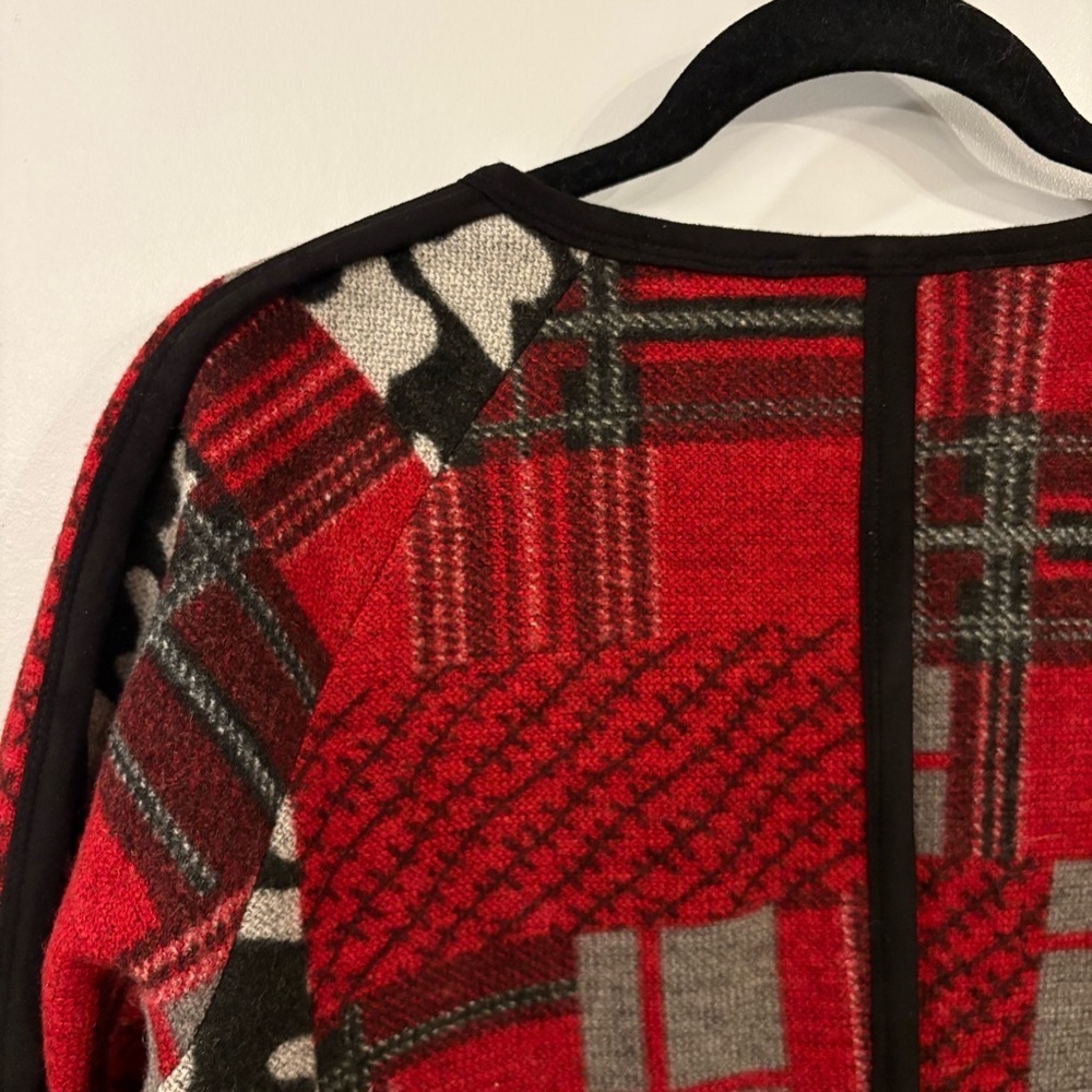 Alison Sheri cardigan open front wool blend abstract - Picture 5 of 10